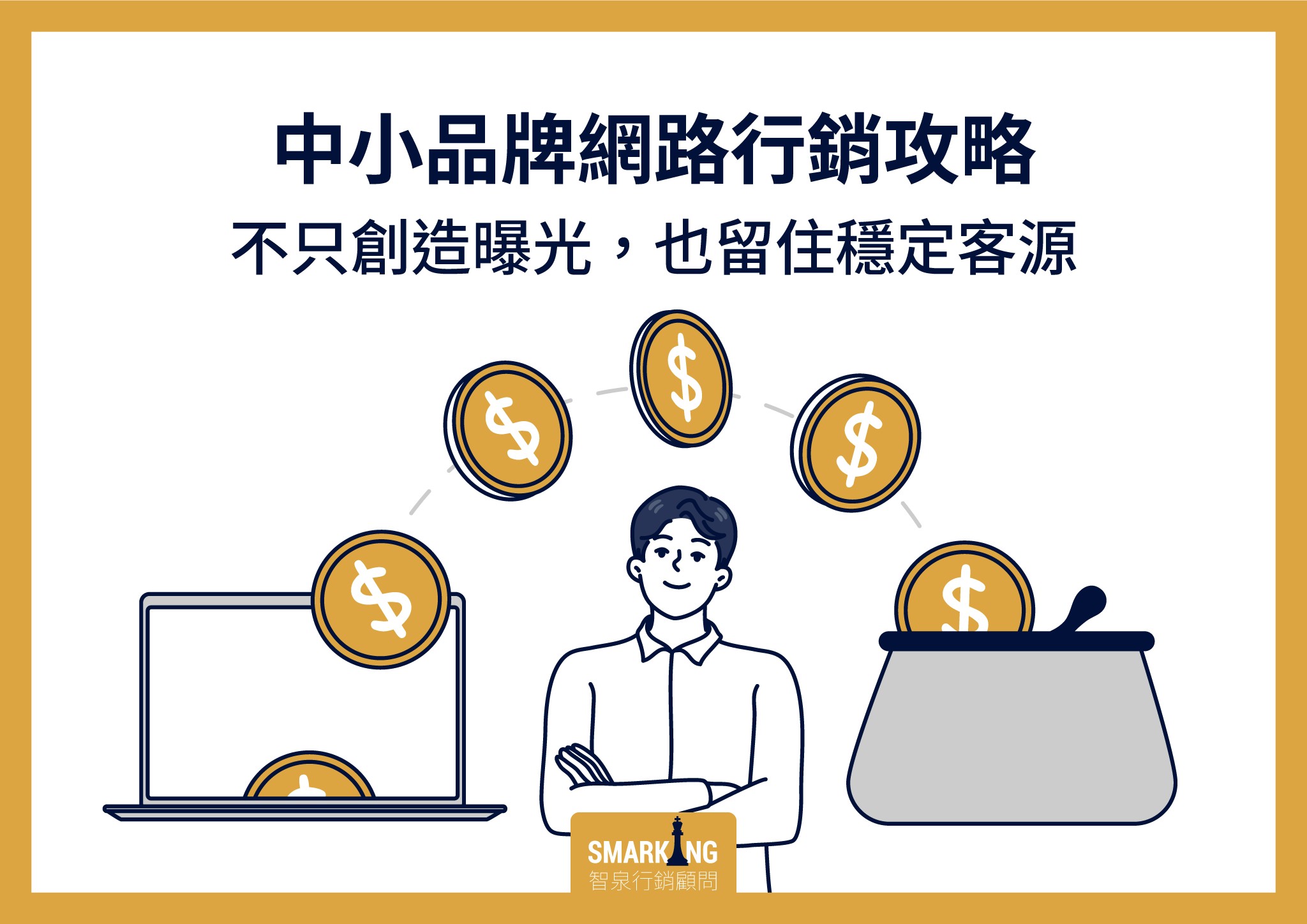 此圖描述如何優化網路行銷,創造可持續的行銷效益